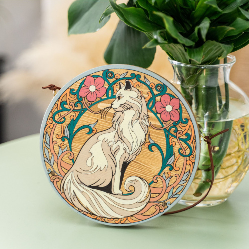 Картина по номерам на дереве "Кот", набор для рисования фото 4